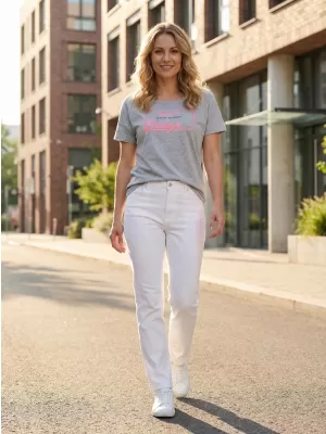 Tricou pentru femei cu mâneci scurte SAM 73 WT 803 GRI DESCHIS