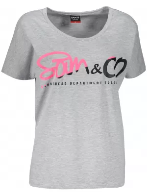 Tricou pentru femei cu mâneci scurte SAM 73 WT 801 GRI DESCHIS