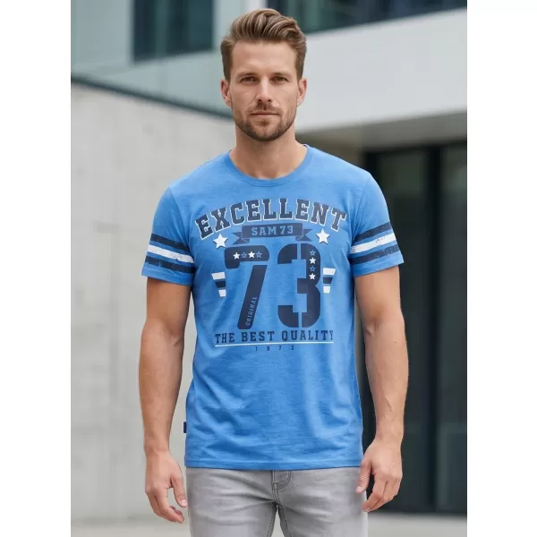  Tricou pentru bărbați cu mâneci scurte SAM 73 MT 762 ALBASTRU 