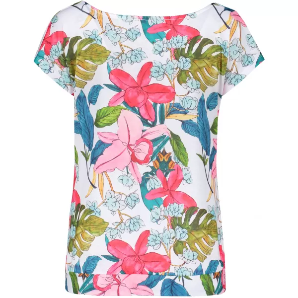  Tricou de damă cu mâneci scurte KIXMI JACINTA ALB 