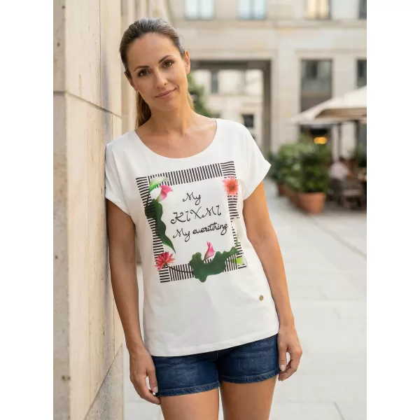  Tricou de damă cu mâneci scurte KIXMI JENNY ALB 