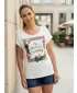 Tricou de damă cu mâneci scurte KIXMI JENNY ALB