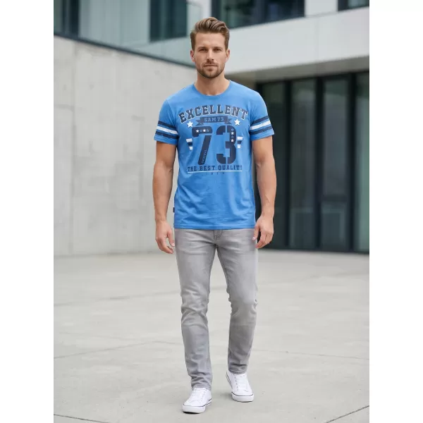  Tricou pentru bărbați cu mâneci scurte SAM 73 MT 762 ALBASTRU 