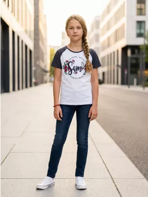 Tricou de fată cu mâneci scurte SAM 73 GT 540 ALBASTRU ÎNCHIS