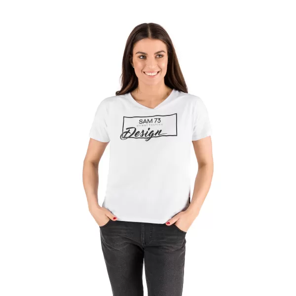  Tricou pentru femei cu mâneci scurte SAM 73 WT 803 ALB 