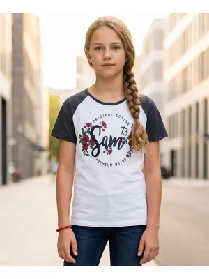 Tricou de fată cu mâneci scurte SAM 73 GT 540 ALBASTRU ÎNCHIS