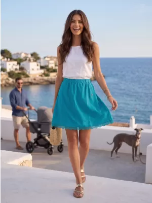 Fusta de dama KIXMI JEWELY ALBASTRU VERDE