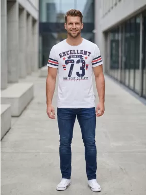 Tricou pentru bărbați cu mâneci scurte SAM 73 MT 762 ALB