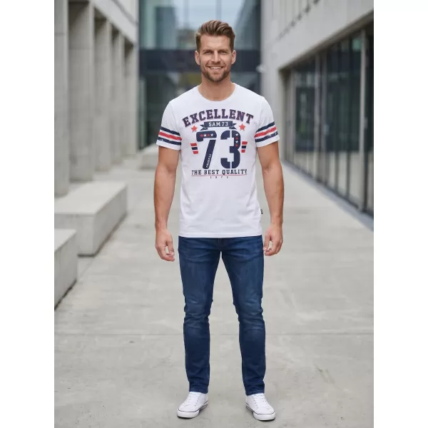 Tricou pentru bărbați cu mâneci scurte SAM 73 MT 762 ALB 