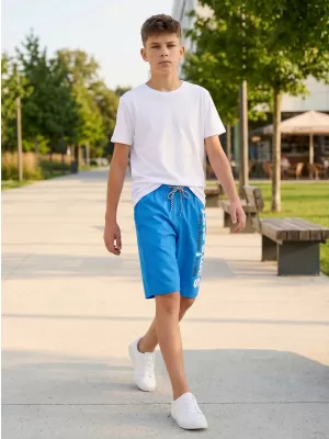 Pantaloni scurți de băieți SAM 73 BS 525 ALBASTRU