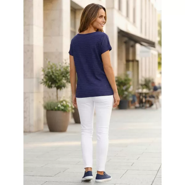  Tricou de damă cu mâneci scurte KIXMI JESSIA ALBASTRU INCHIS 