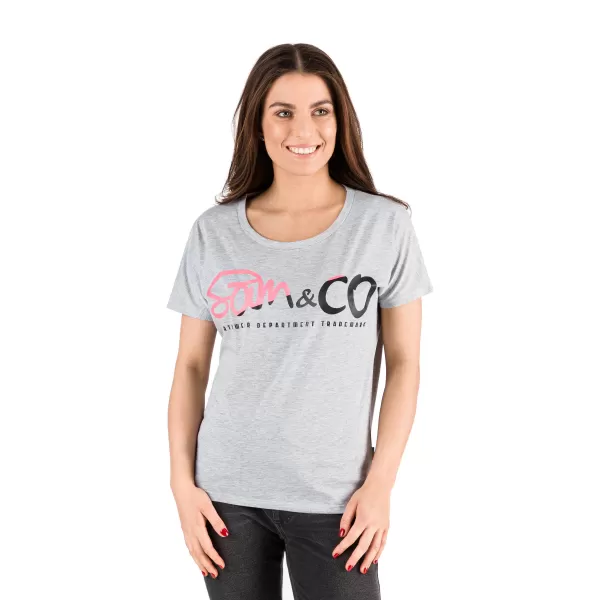  Tricou pentru femei cu mâneci scurte SAM 73 WT 801 GRI DESCHIS 