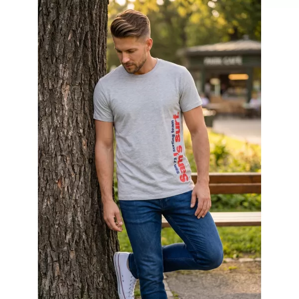  Tricou pentru bărbați cu mâneci scurte SAM 73 MT 766 GRI DESCHIS 