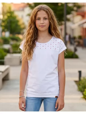 Tricou de fată cu mâneci scurte SAM 73 GT 539 ALB