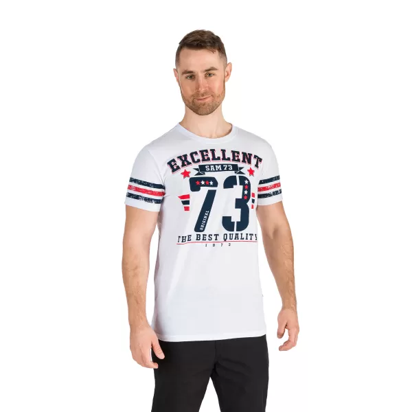  Tricou pentru bărbați cu mâneci scurte SAM 73 MT 762 ALB 