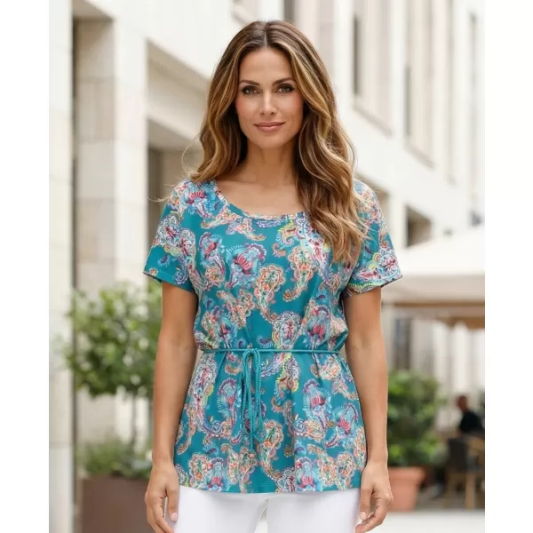  Tricou de damă cu mâneci scurte KIXMI JANELLA ALBASTRU 