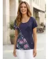 Tricou de damă cu mâneci scurte KIXMI JESSIA ALBASTRU INCHIS