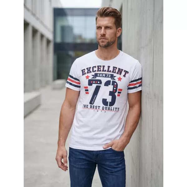  Tricou pentru bărbați cu mâneci scurte SAM 73 MT 762 ALB 