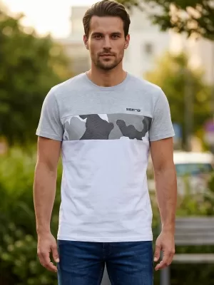 Tricou pentru bărbați cu mâneci scurte SAM 73 MT 764 GRI DESCHIS