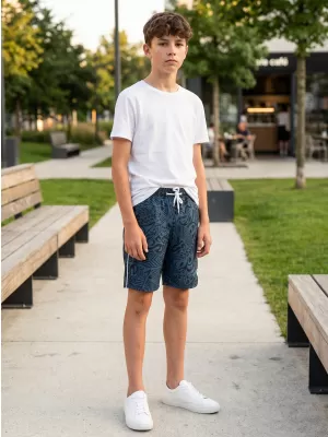 Pantaloni scurți de băieți SAM 73 BS 528 ALBASTRU ÎNCHIS