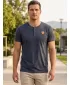 Tricou pentru bărbați cu mâneci scurte SAM 73 MT 763 ALBASTRU ÎNCHIS