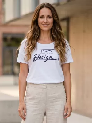 Tricou pentru femei cu mâneci scurte SAM 73 WT 803 ALB