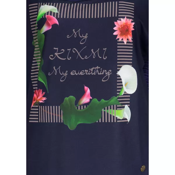  Tricou de damă cu mâneci scurte KIXMI JENNY ALBASTRU INCHIS 