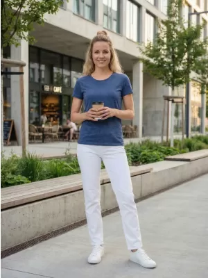 Tricou pentru femei cu mâneci scurte SAM 73 LTSR615 ALBASTRU ÎNCHIS