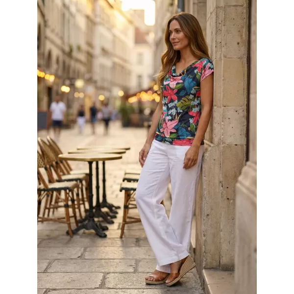  Tricou de damă cu mâneci scurte KIXMI JACINTA ALBASTRU INCHIS 