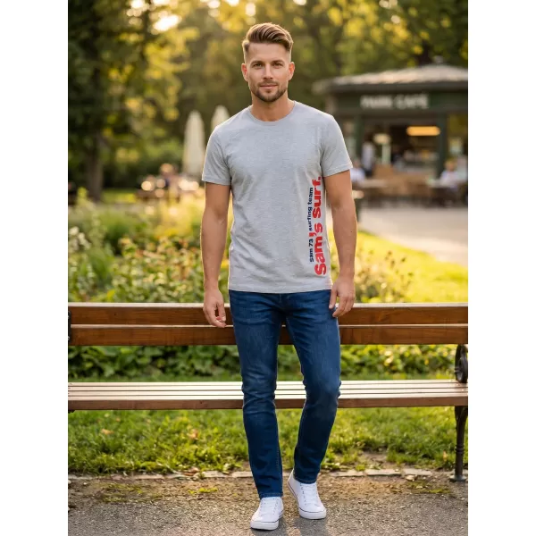  Tricou pentru bărbați cu mâneci scurte SAM 73 MT 766 GRI DESCHIS 