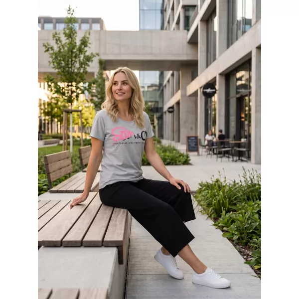  Tricou pentru femei cu mâneci scurte SAM 73 WT 801 GRI DESCHIS 