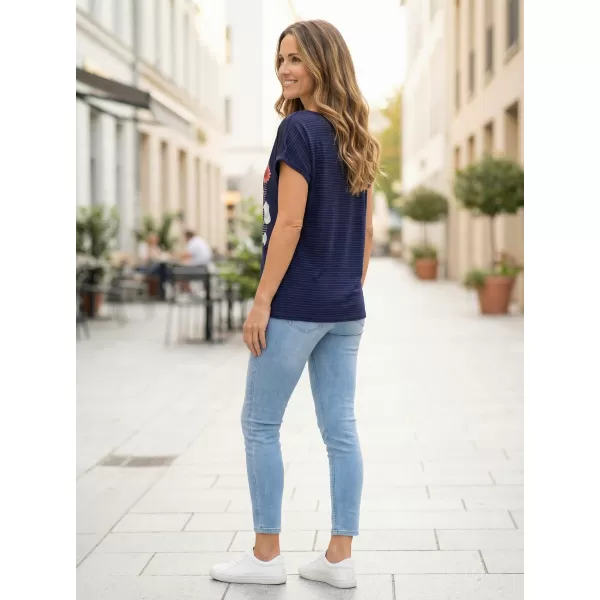  Tricou de damă cu mâneci scurte KIXMI JENNY ALBASTRU INCHIS 