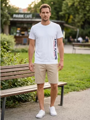 Tricou pentru bărbați cu mâneci scurte SAM 73 MT 766 ALB