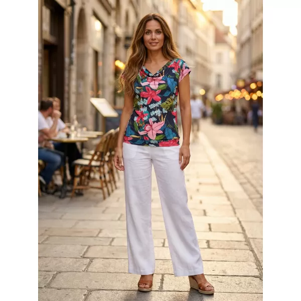  Tricou de damă cu mâneci scurte KIXMI JACINTA ALBASTRU INCHIS 