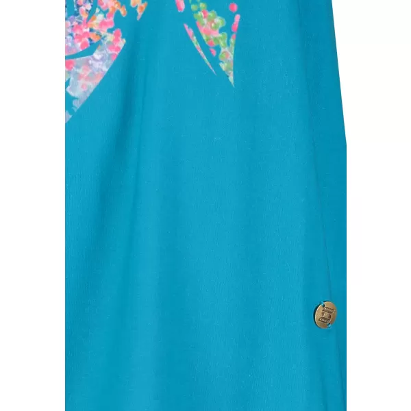  Tricou de damă cu mâneci scurte KIXMI JESSA ALBASTRU VERDE 