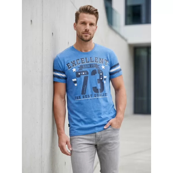  Tricou pentru bărbați cu mâneci scurte SAM 73 MT 762 ALBASTRU 