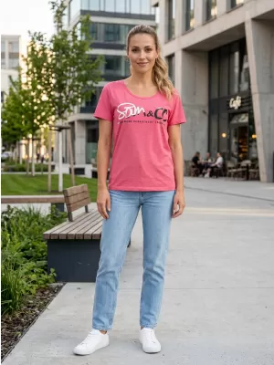 Tricou pentru femei cu mâneci scurte SAM 73 WT 801 ROZ