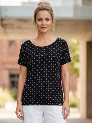 Tricou pentru femei cu mâneci scurte SAM 73 WT 798 NEGRU
