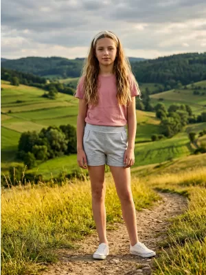 Pantaloni scurți ai fetei SAM 73 GS 521 GRI DESCHIS