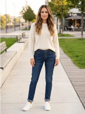 Pantalonii pentru doamne SAM 73 WK 753 DENIM ÎNTUNECAT