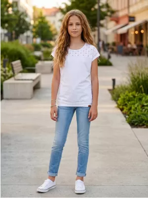 Tricou de fată cu mâneci scurte SAM 73 GT 539 ALB