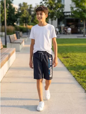 Pantaloni scurți de băieți SAM 73 BS 525 ALBASTRU ÎNCHIS