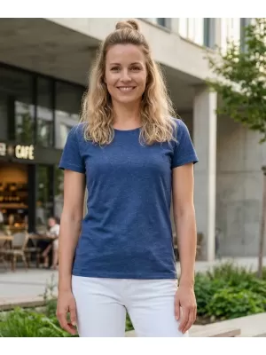 Tricou pentru femei cu mâneci scurte SAM 73 LTSR615 ALBASTRU ÎNCHIS