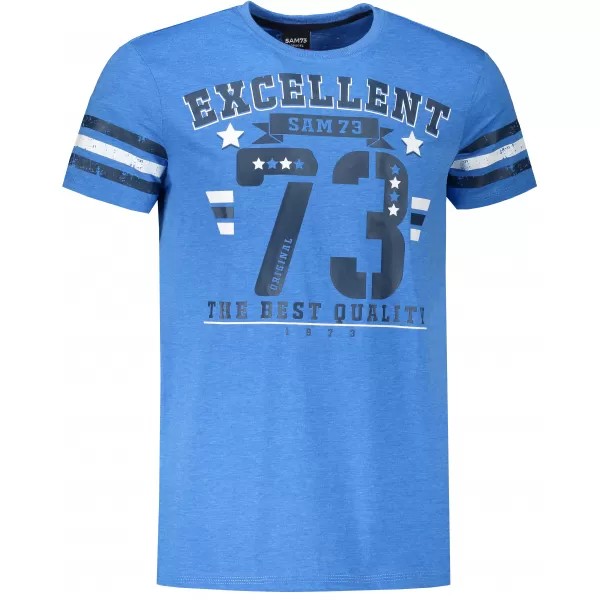  Tricou pentru bărbați cu mâneci scurte SAM 73 MT 762 ALBASTRU 