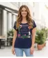 Tricou de damă cu mâneci scurte KIXMI JENNY ALBASTRU INCHIS