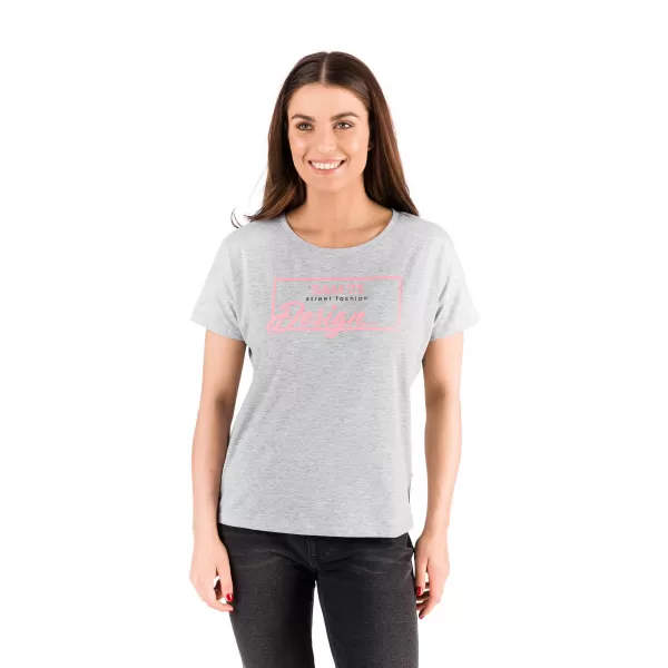  Tricou pentru femei cu mâneci scurte SAM 73 WT 803 GRI DESCHIS 