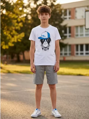 Băiat t -hirt cu mâneci scurte SAM 73 BT 535 ALB