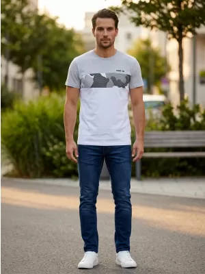Tricou pentru bărbați cu mâneci scurte SAM 73 MT 764 GRI DESCHIS