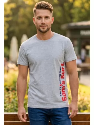 Tricou pentru bărbați cu mâneci scurte SAM 73 MT 766 GRI DESCHIS
