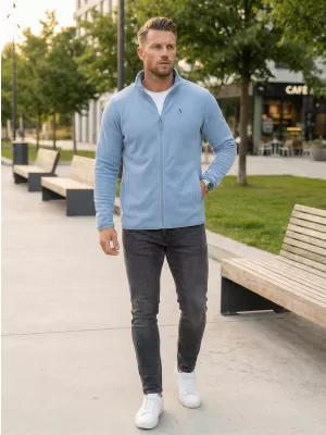 Hanorac pentru bărbați din fleece ALTISPORT DANER MSWR237 ALBASTRU DESCHIS